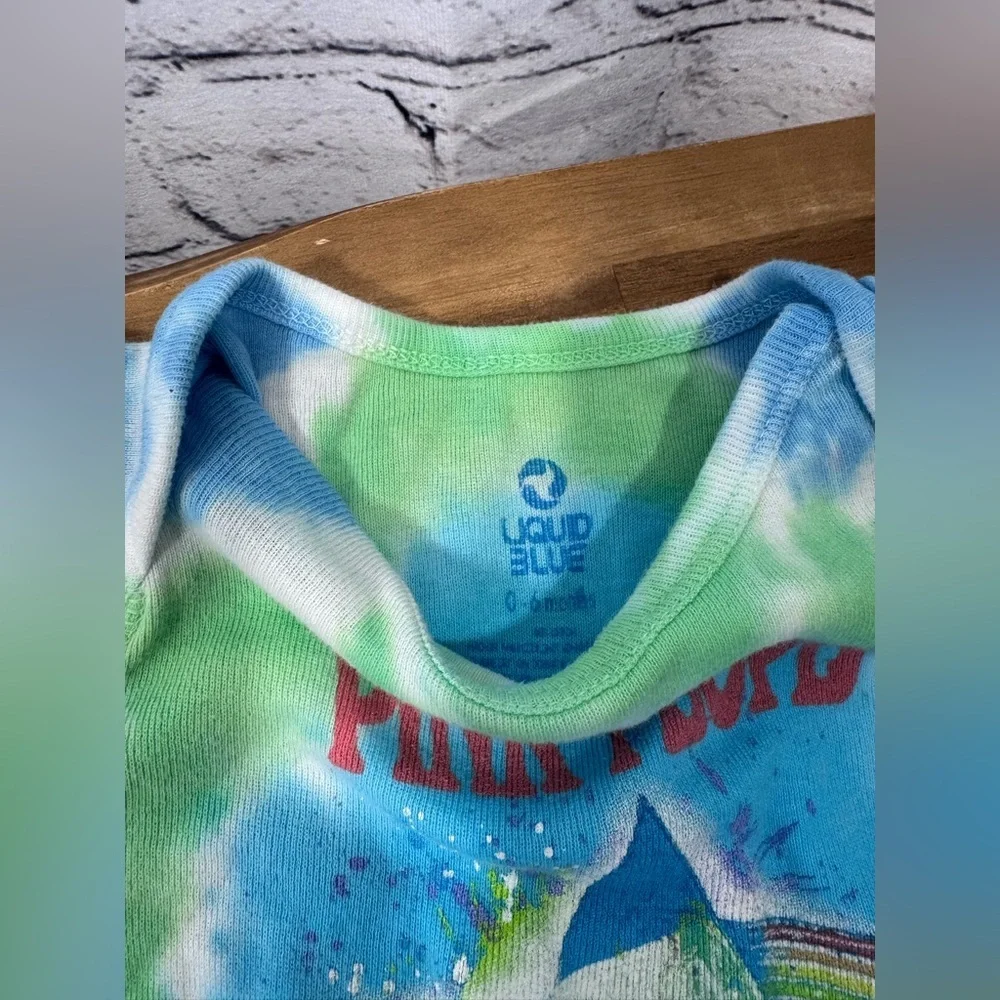 2 Liquid Blue Pink Floyd Tie Dyed Bodysuits